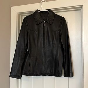 Winlit black leather jacket - like new